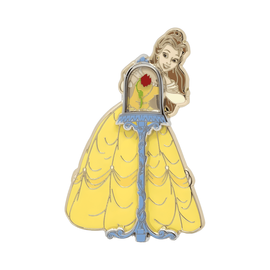 Belle with Rose on stand Disney pin