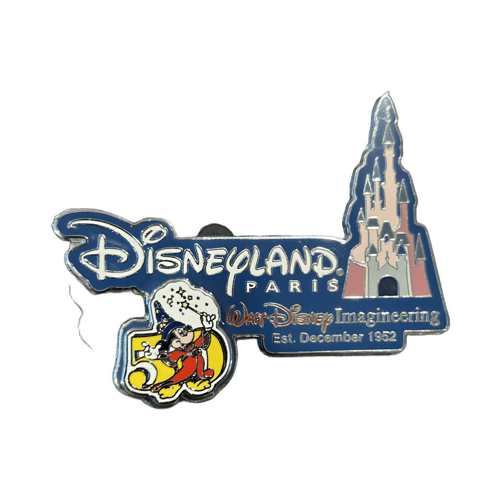 Disneyland Paris Sorcerer Mickey accompanied by Sleeping Beauty Castle Disney pin