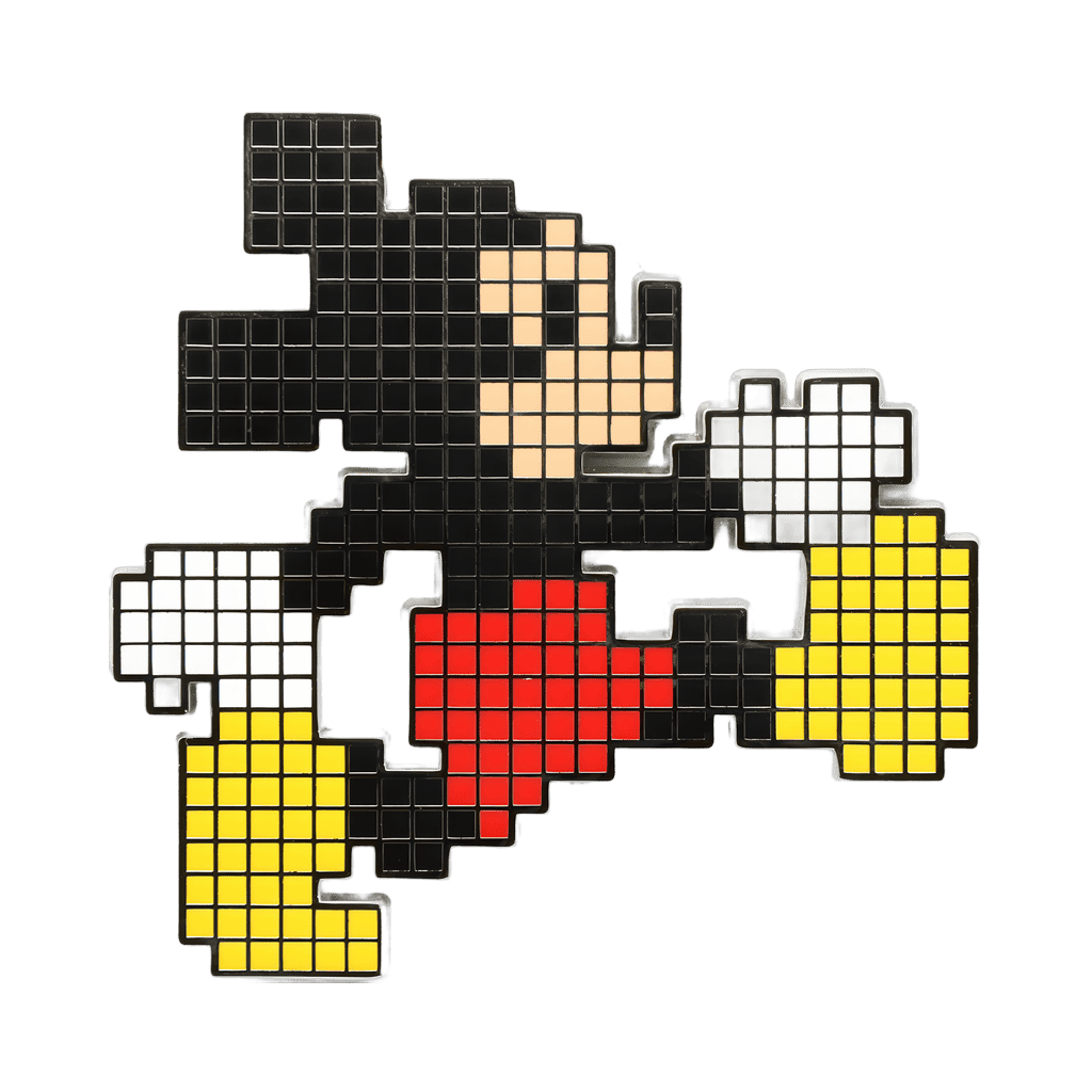 8-Bit Mickey with standing base Disney pin