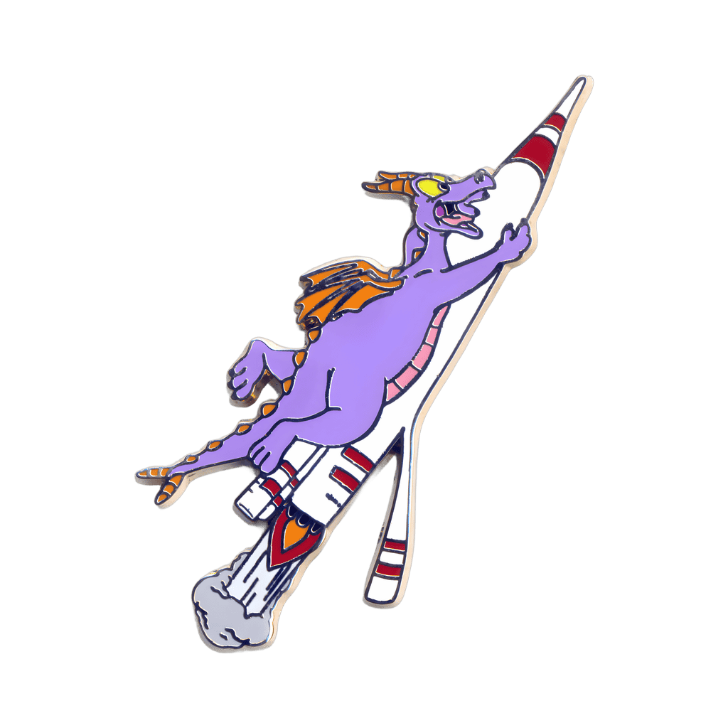 Figment Riding a Moonliner Rocket Disney pin