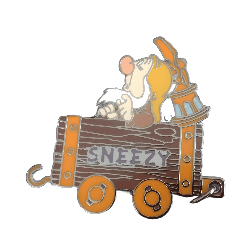 Sneezy in Minecart Disney pin