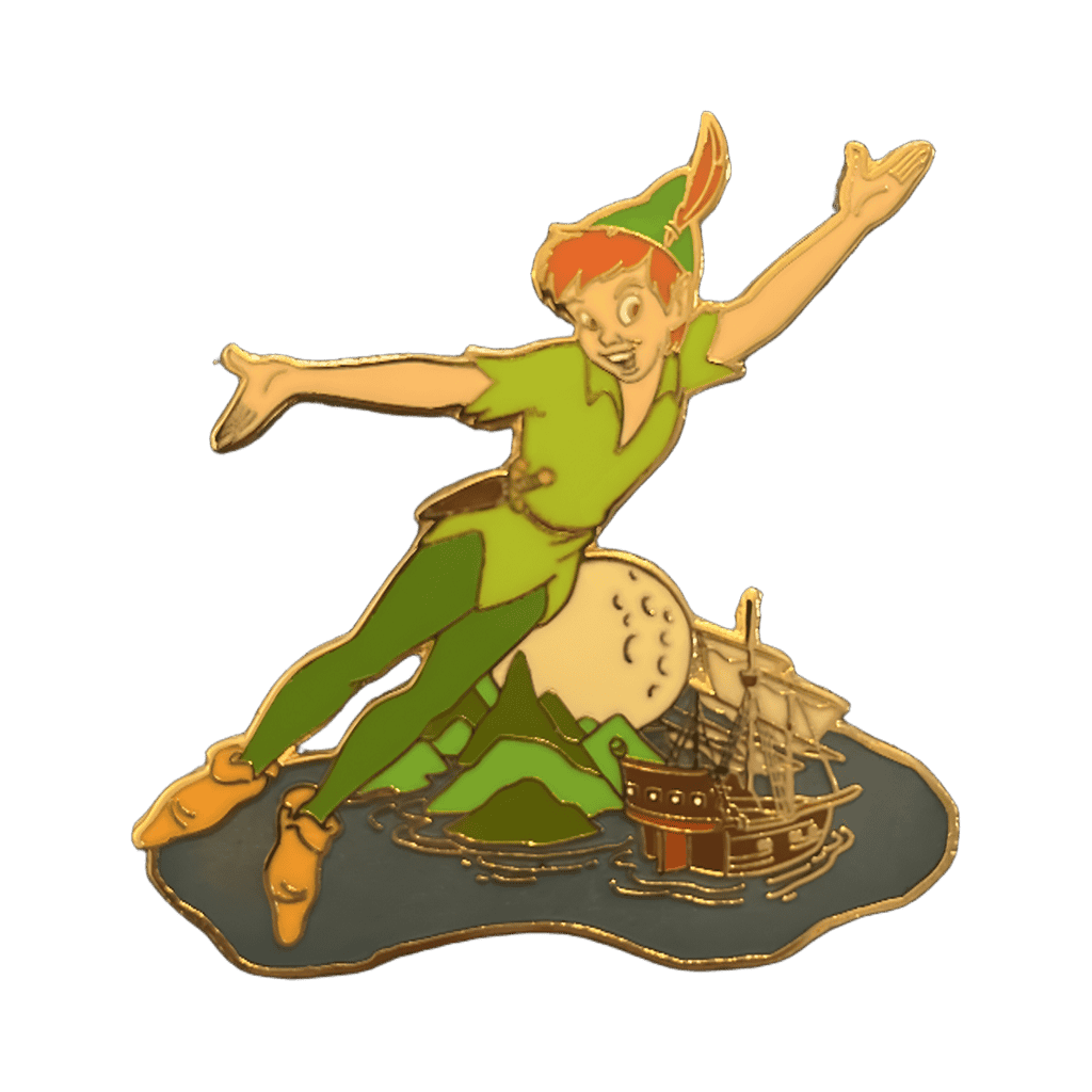 Peter Pan Flying Over Neverland Island Pirate Ship Disney pin