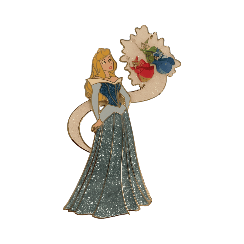 Sleeping Beauty in blue dress with fairies Disney pin