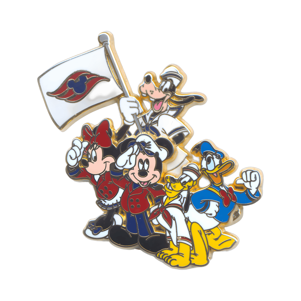 Castaway Cay Release - Mickey, Minnie, Donald, Goofy & Pluto with Flag Disney pin