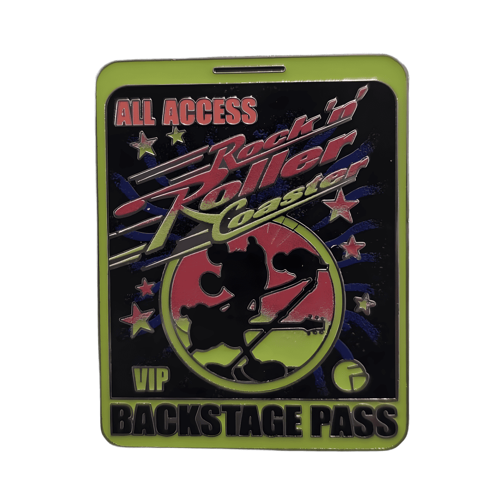Rock N Roller Coaster Neon VIP Backstage Pass Disney pin