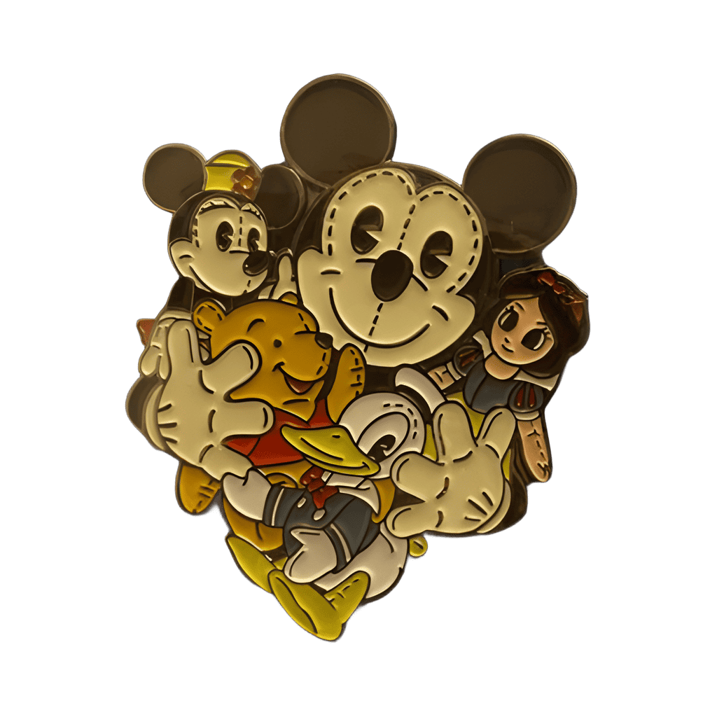 Mickey, Minnie, Winnie the Pooh, Donald & Snow White Plush - 2005 Disney pin
