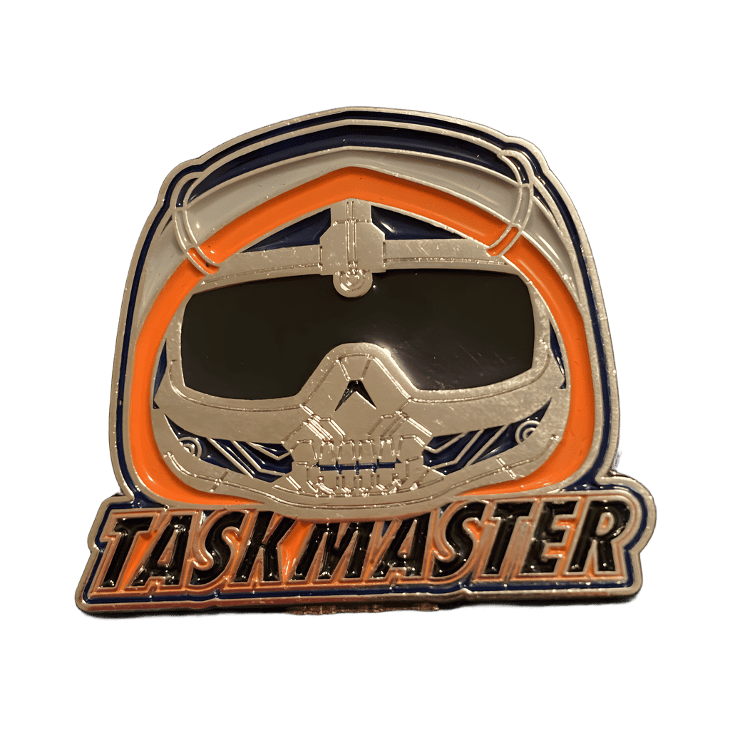 Taskmaster orange black silver face Disney pin