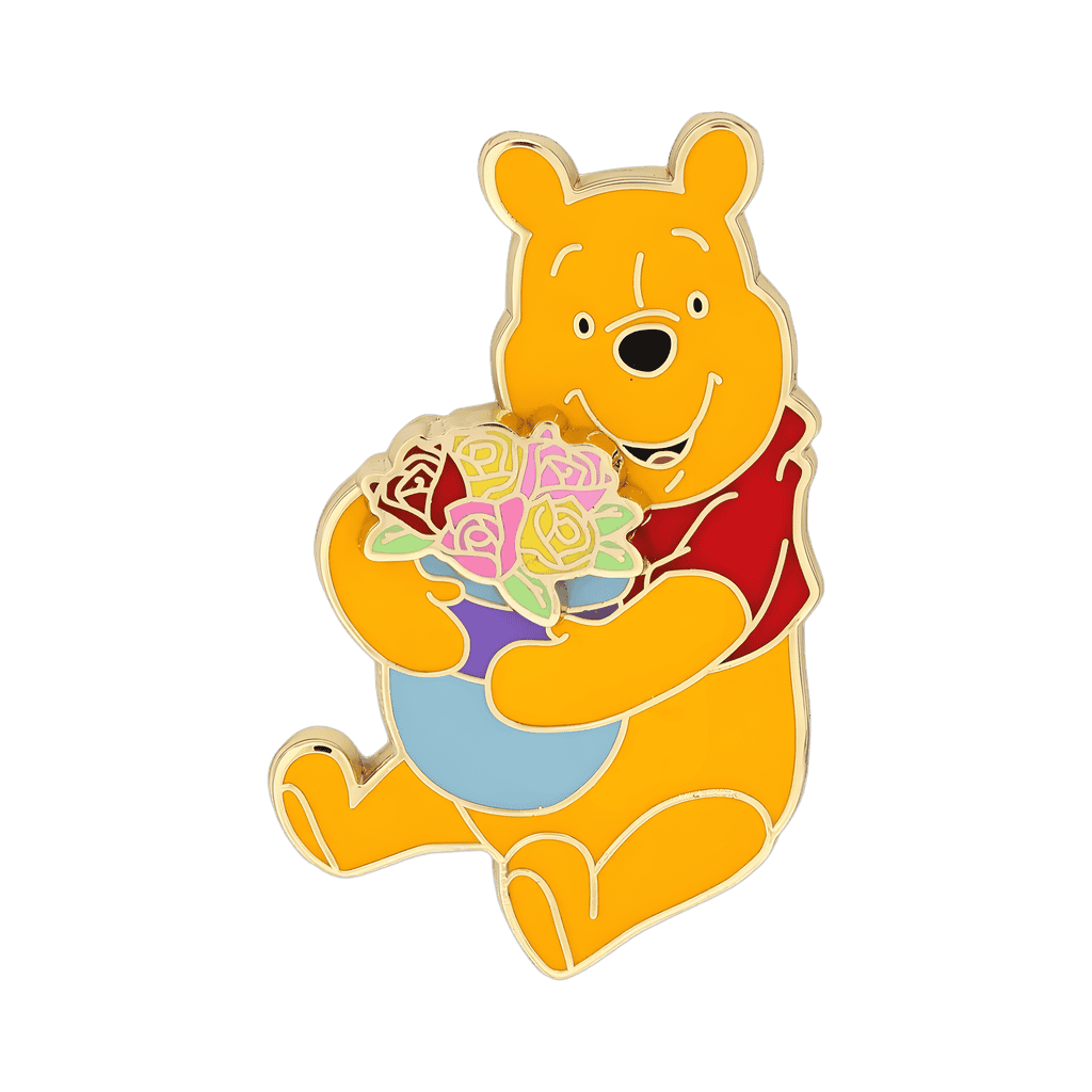 Pooh with Flowers Layered Enamel Pin Disney pin