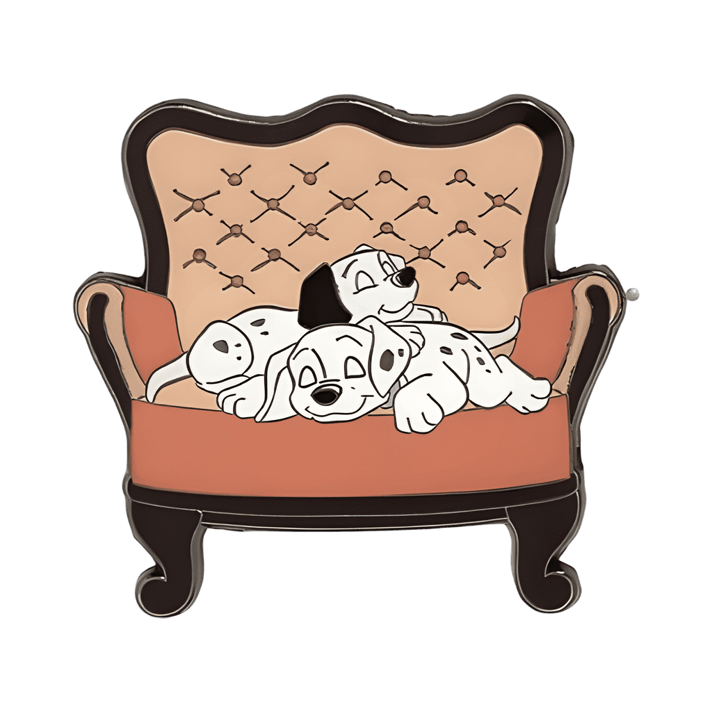 Dalmatian Puppies sleeping on peach chair Disney pin