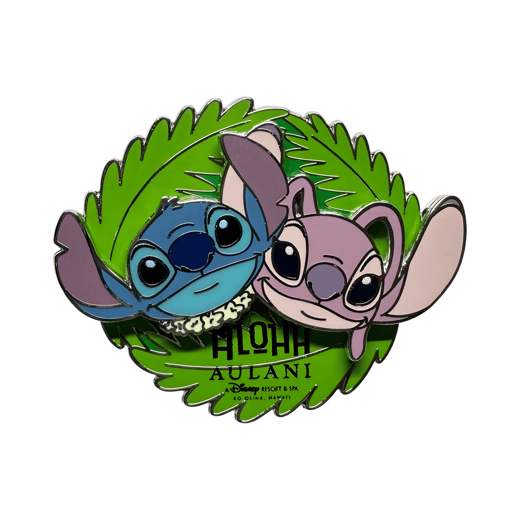 Tropical Leaves Stitch & Angel Disney pin