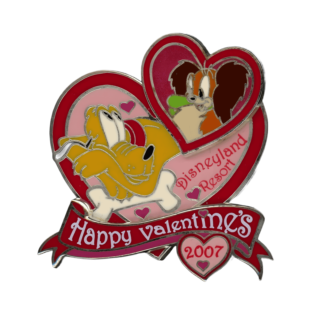 Happy Valentine's Day 2007 Pluto and Fifi Disney pin