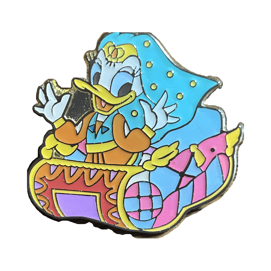 Daisy riding on a magic carpet Disney pin