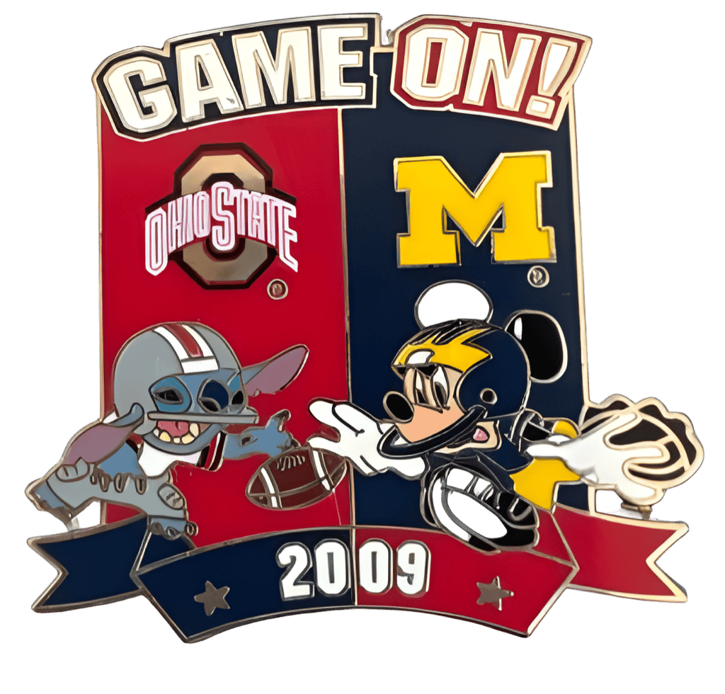 OSU vs. UofM Stitch and Mickey Mouse Disney pin