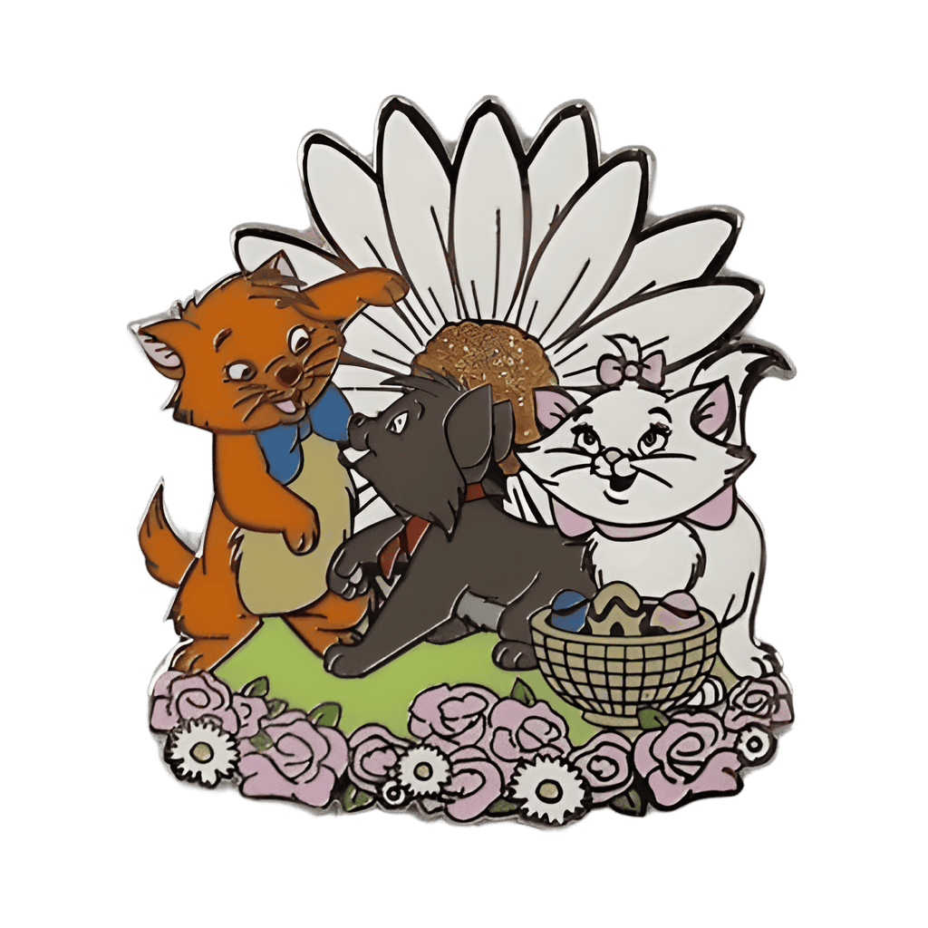 Marie, Berlioz and Toulouse with Flowers Disney pin