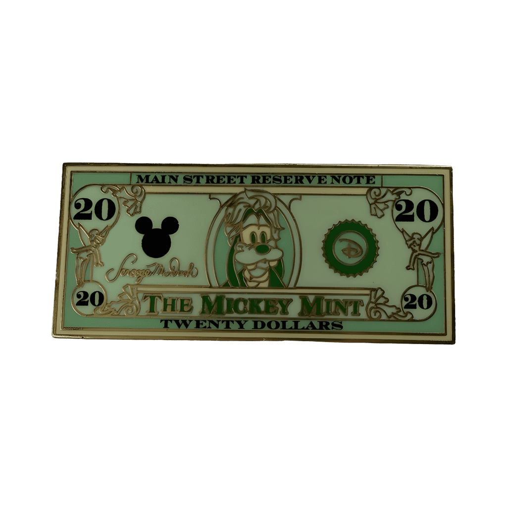 20 dollar bill goofy Disney pin