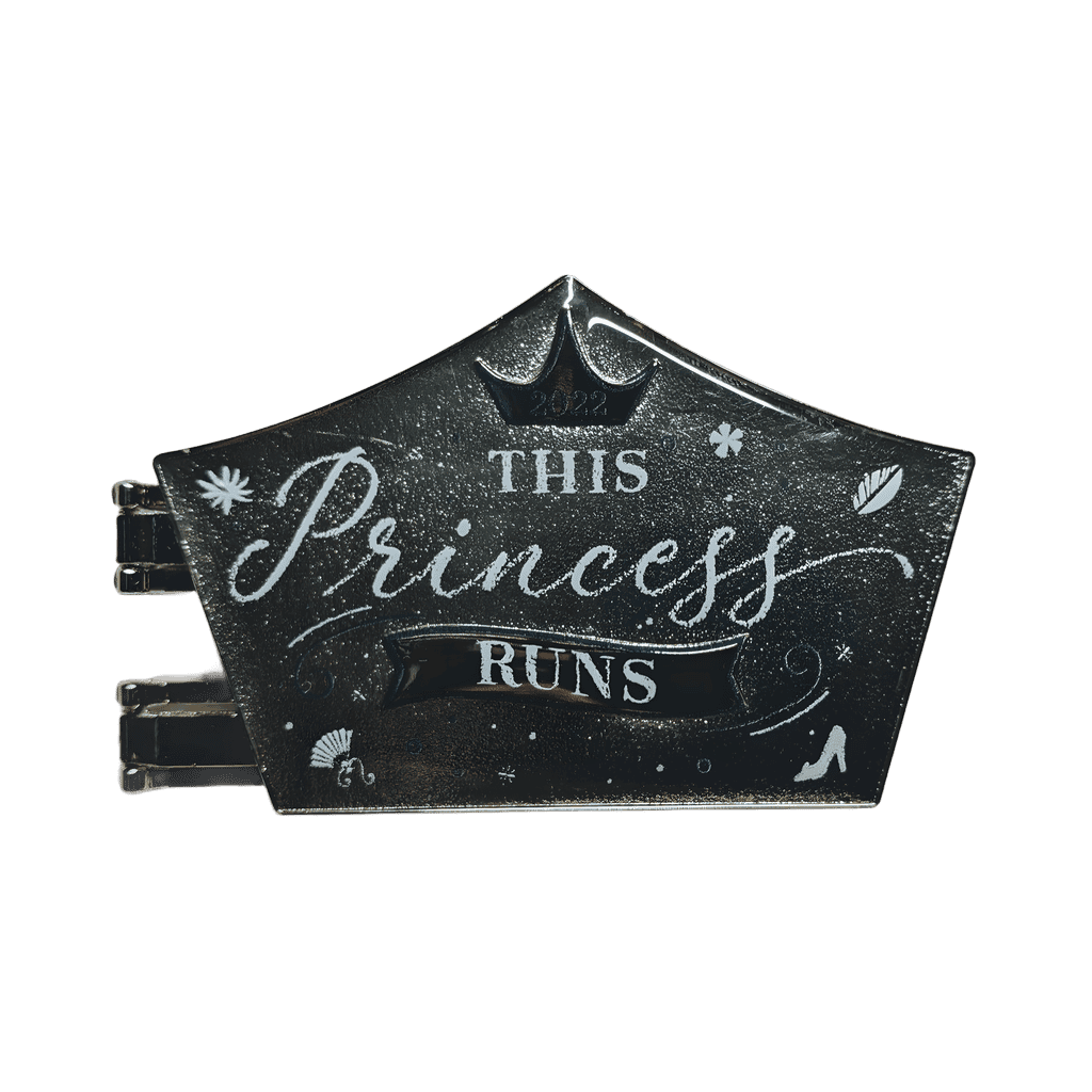 This Princess Runs hinged crown Disney pin