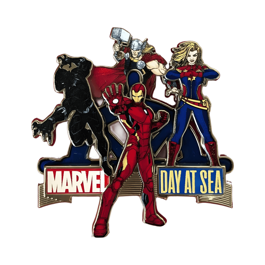 Ship's Wheel - Black Panther, Captain Marvel, Iron Man, and Thor Disney pin