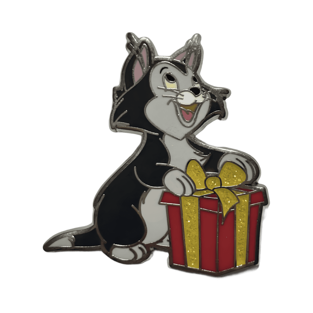 Figaro with Christmas gift Disney pin
