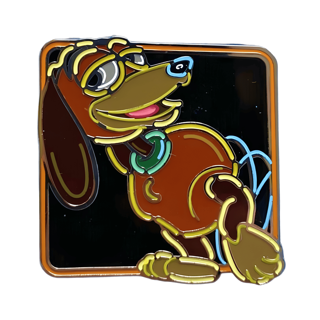 HKDL - Glow in the Dark - Neon Slinky Dog Square Disney pin