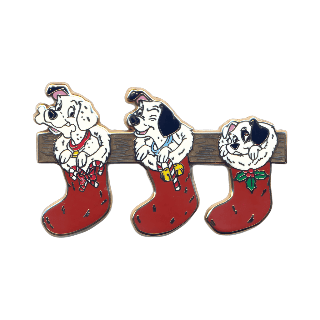 Three Dalmatian Puppies in Stockings Disney pin