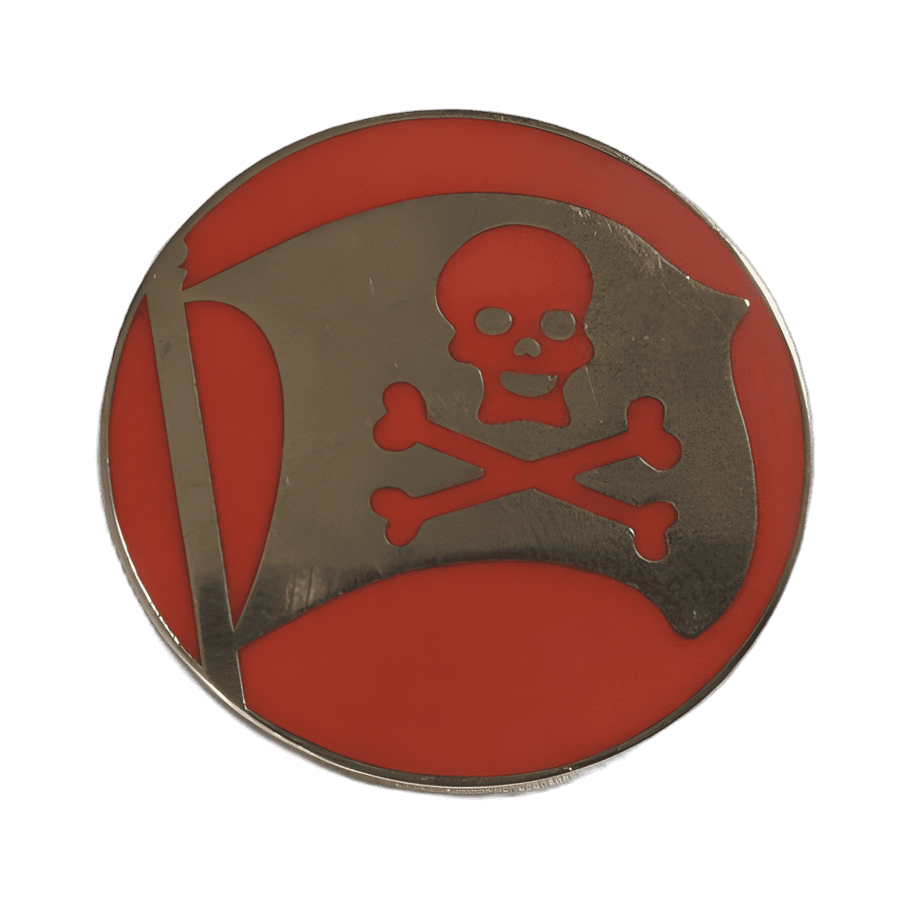 Red Pirates of the Caribbean flag Disney pin