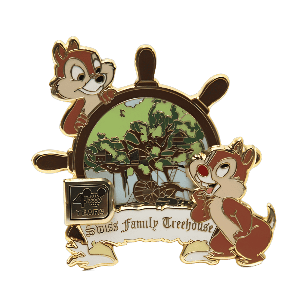 Chip and Dale at Swiss Family Treehouse Disney pin