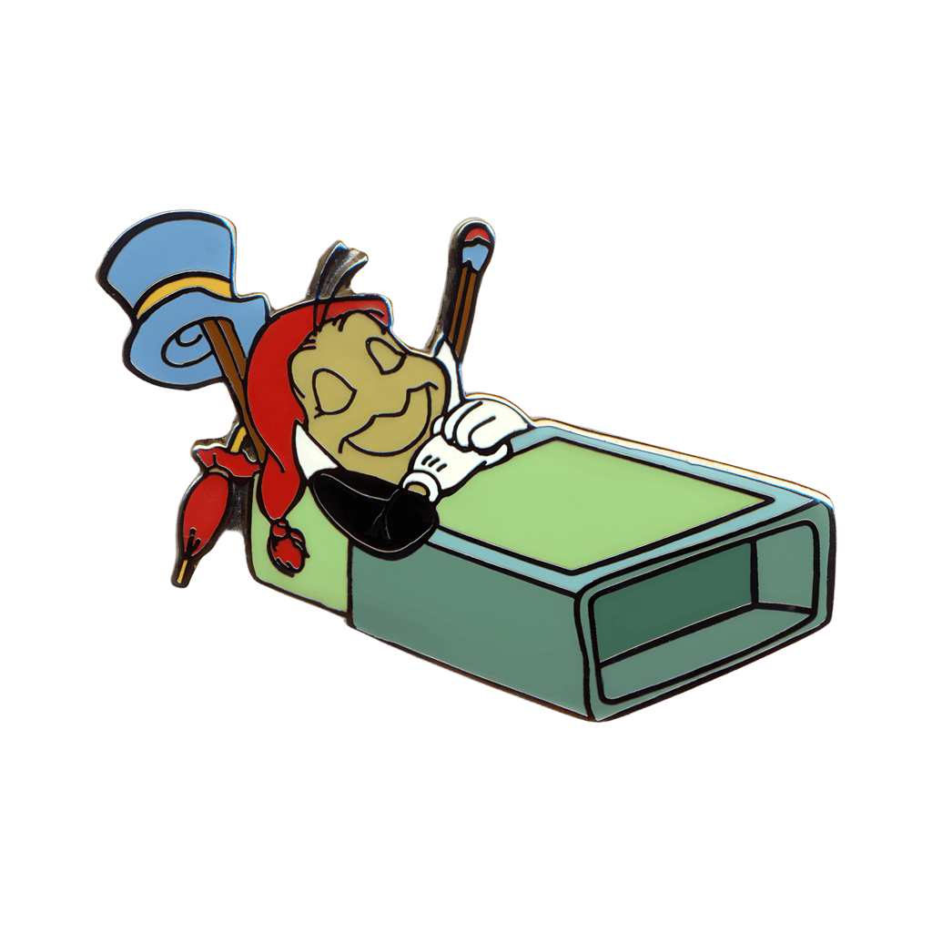 Jiminy Cricket Sleeping in a Match Box Disney pin