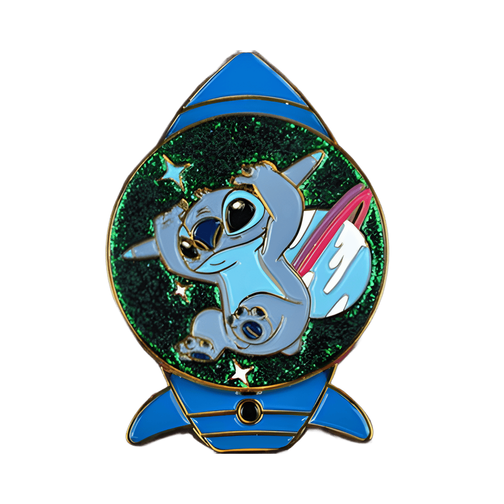 Stitch in a Blue Rocket Disney pin
