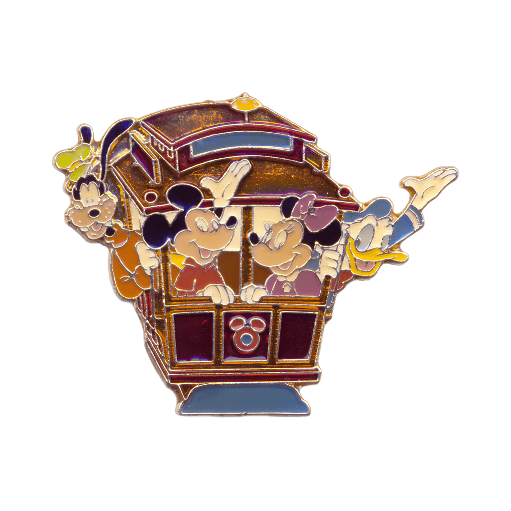 Mickey, Minnie, Donald and Goofy Riding a Cable Car Disney pin