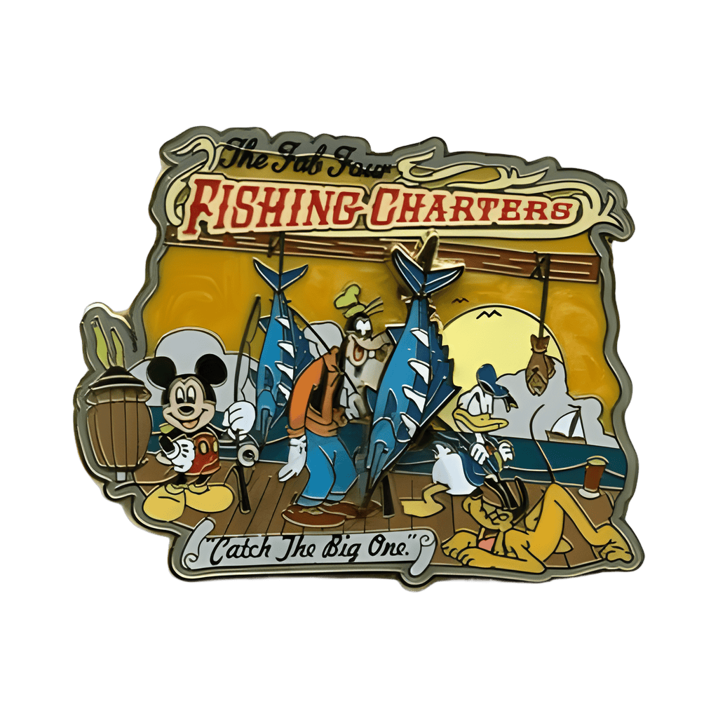 Fab Four Fishing Charters - Mickey, Donald, Goofy, Pluto Disney pin