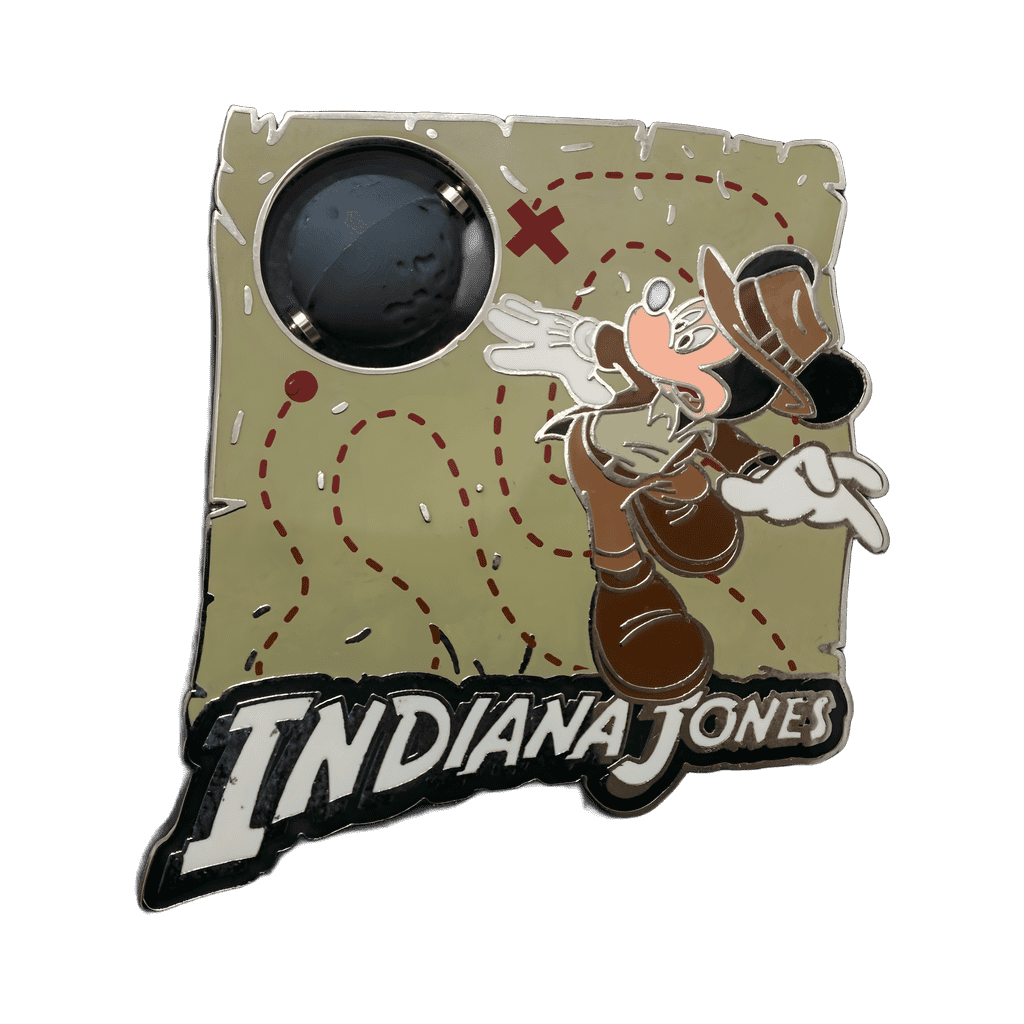Mickey as Indiana Jones with Spinning Boulder on Map Disney pin