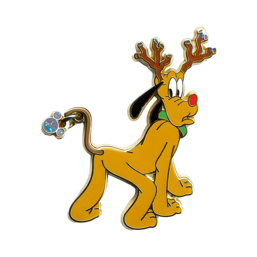 Reindeer Pluto with Tail Dangle Disney pin