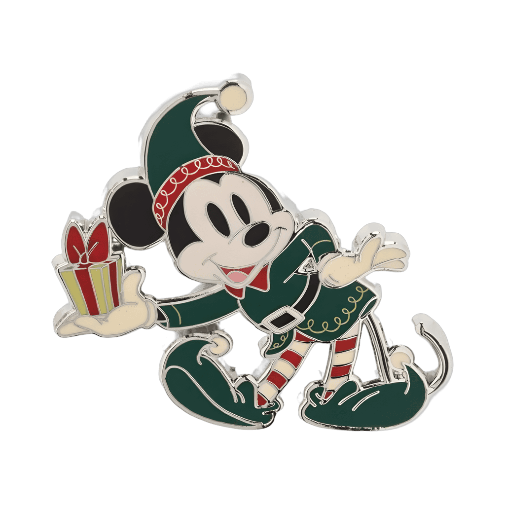 Elf Mickey with present Disney pin