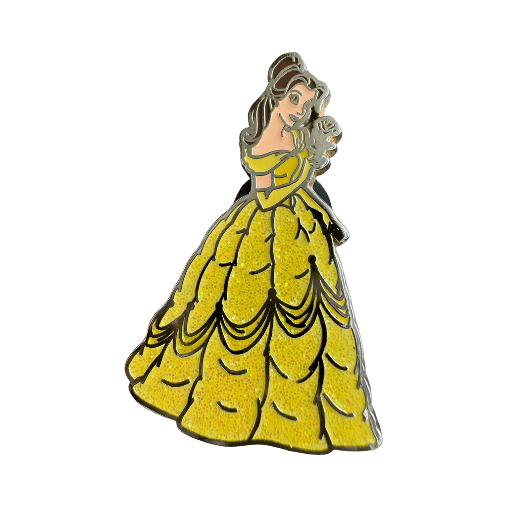 Belle holding rose Disney pin