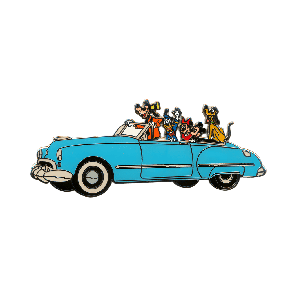 Fab 5 Riding in Walt's Blue Cadillac - Car convertible Disney pin