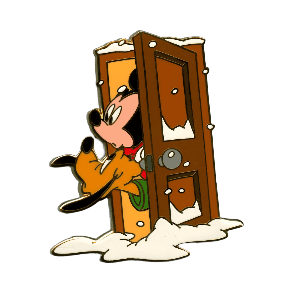 Mickey Mouse & Pluto - Watching Snow Fall at Door Disney pin