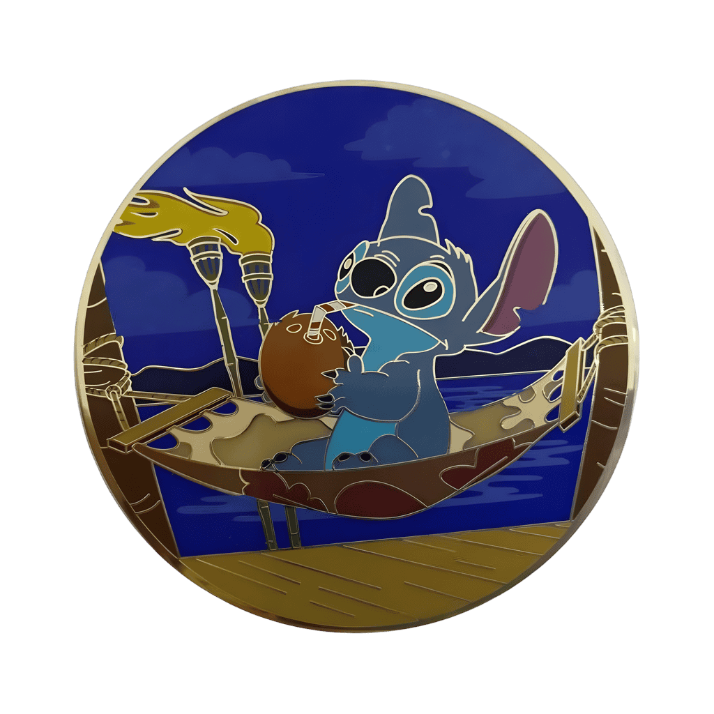 Stitch Drinking in the Hammock Disney pin