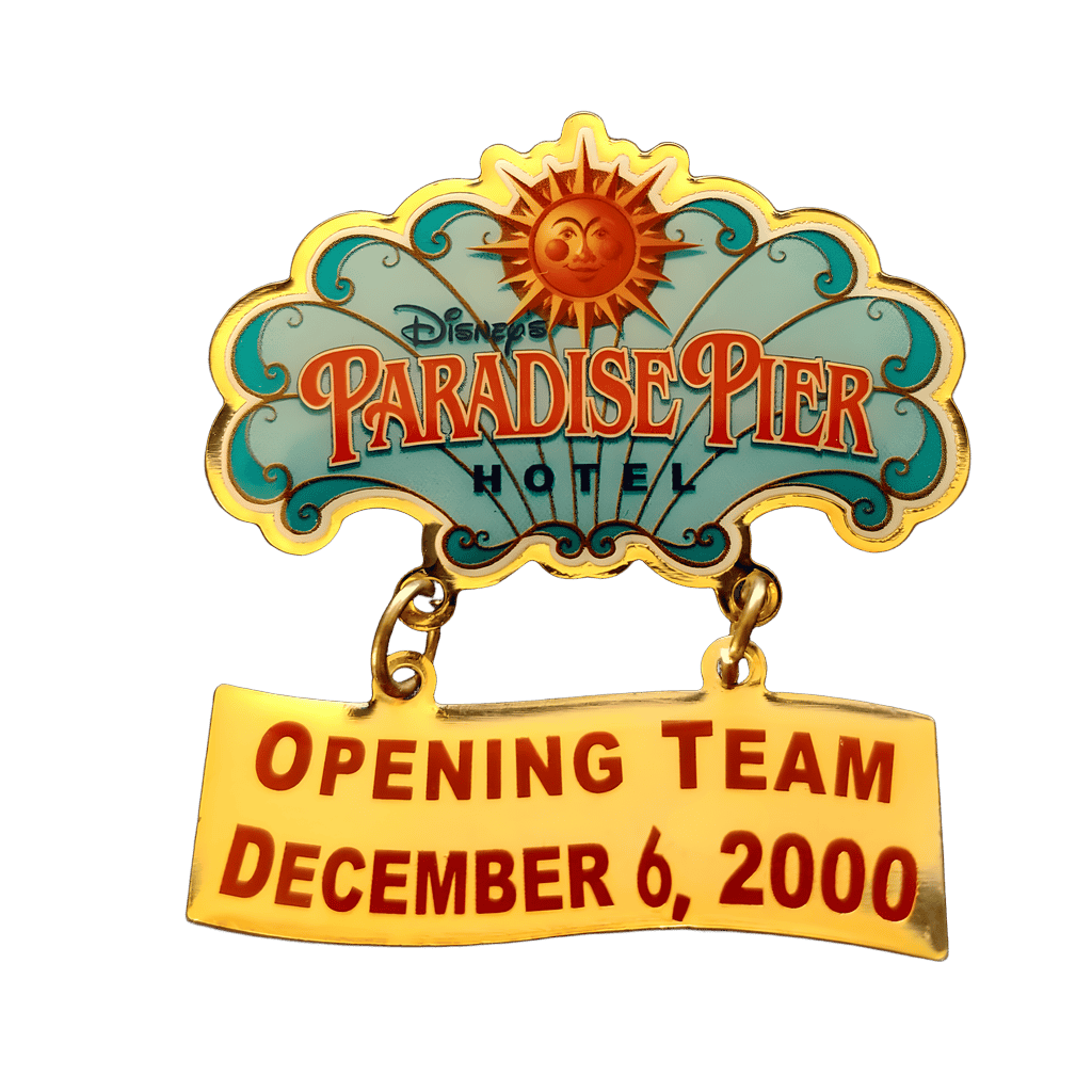 Disney’s Paradise Pier Hotel “Opening Team, December 6, 2000” Dangle Disney pin