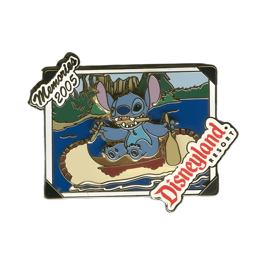 Stitch on Canoes Disney pin