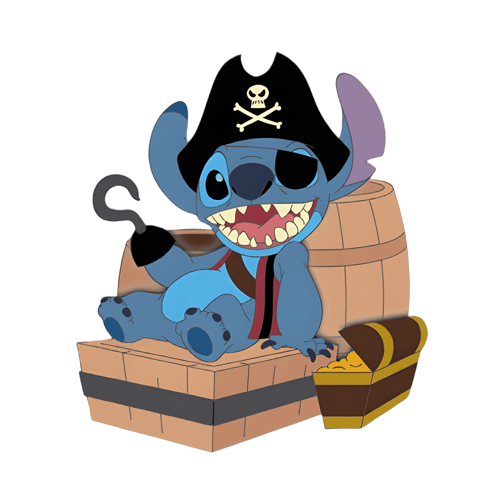 Pirates of the Caribbean Set — Drunk Pirate Stitch Disney pin