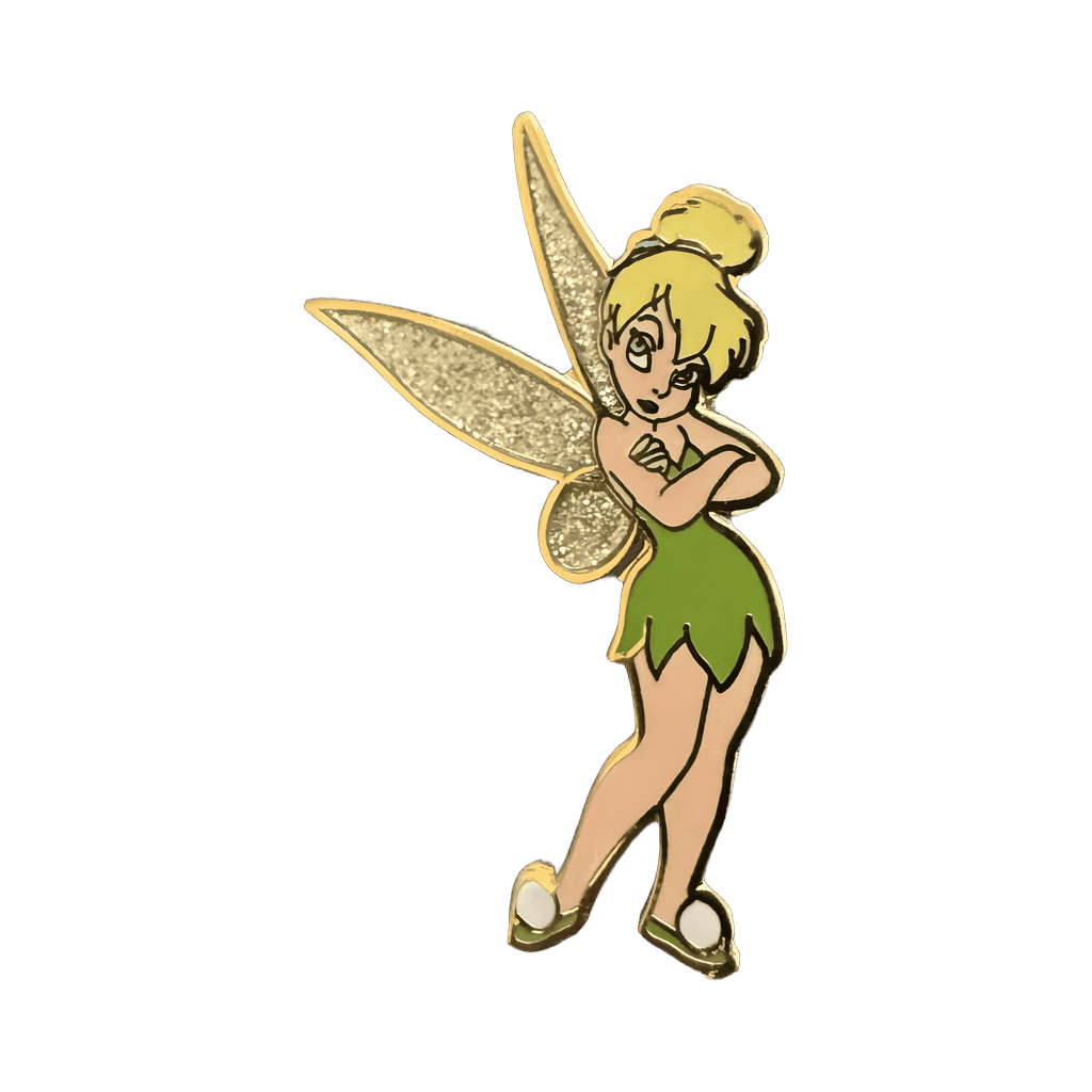Tinker Bell crossing her arms with Glitter Wings Disney pin