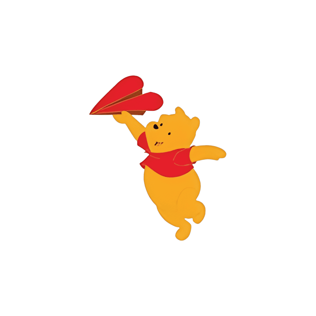 Pooh with Heart Paper Airplane Disney pin