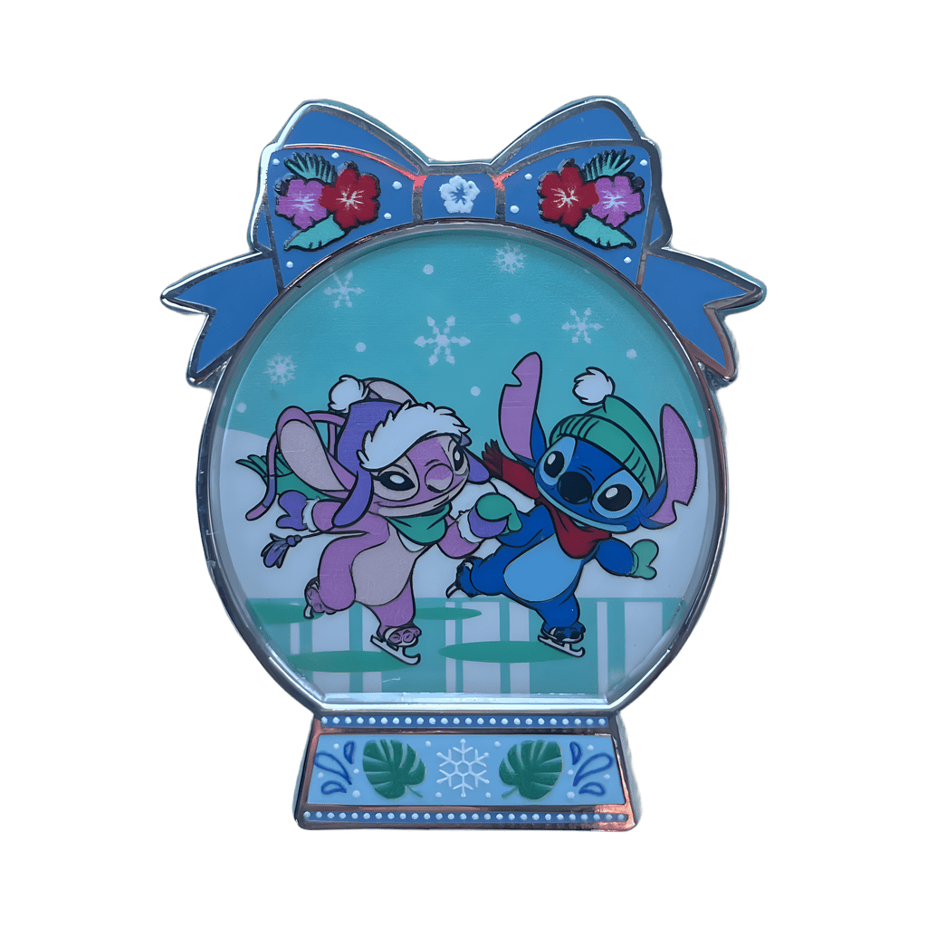 Stitch and Angel ice skating Disney pin