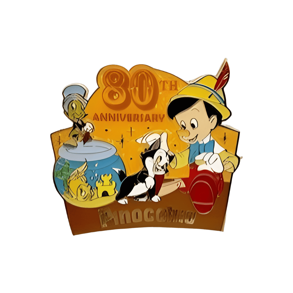 Pinocchio, Figaro, Jiminy Cricket, and Cleo with Dangle Elements Disney pin