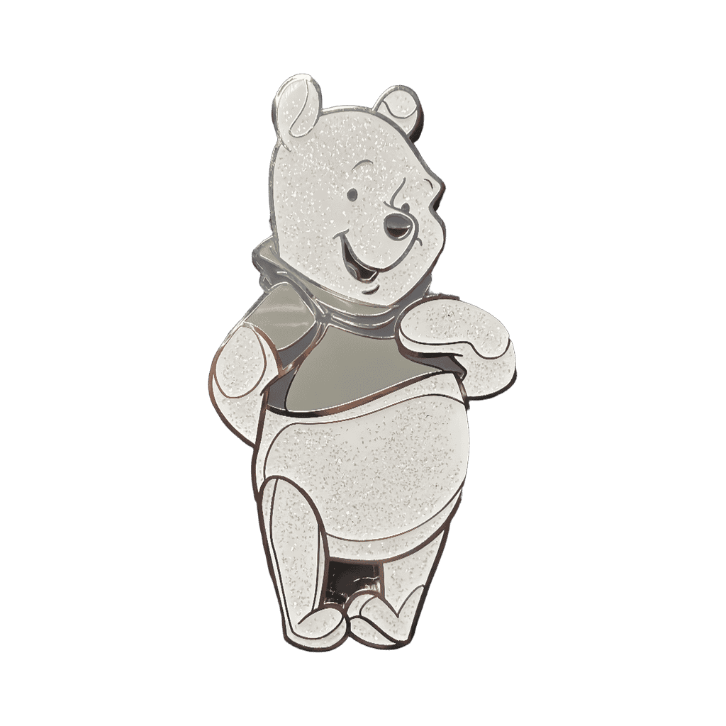 White Glittery Pooh Disney pin