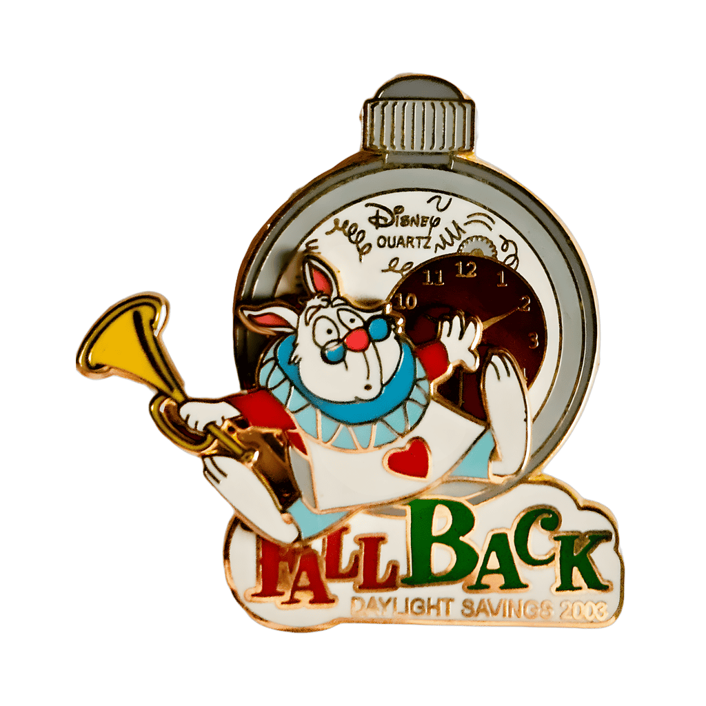 White Rabbit, Fall Back, Daylight Savings Time Disney pin