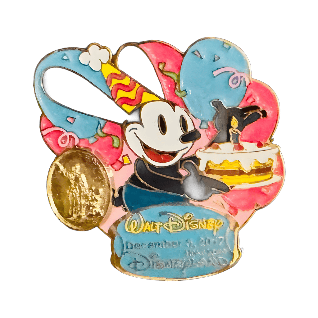 Oswald the Lucky Rabbit - Cake and Balloons - Partners Statue - 2017 Disney pin