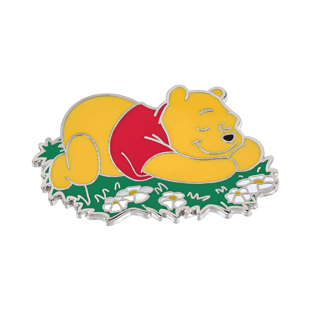 Sleeping Winnie the Pooh with Flowers Disney pin