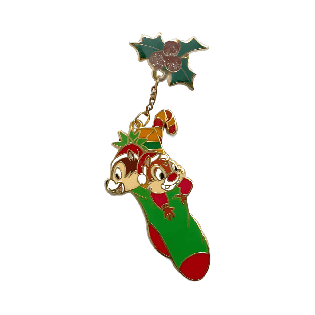Chip & Dale in a Stocking Disney pin