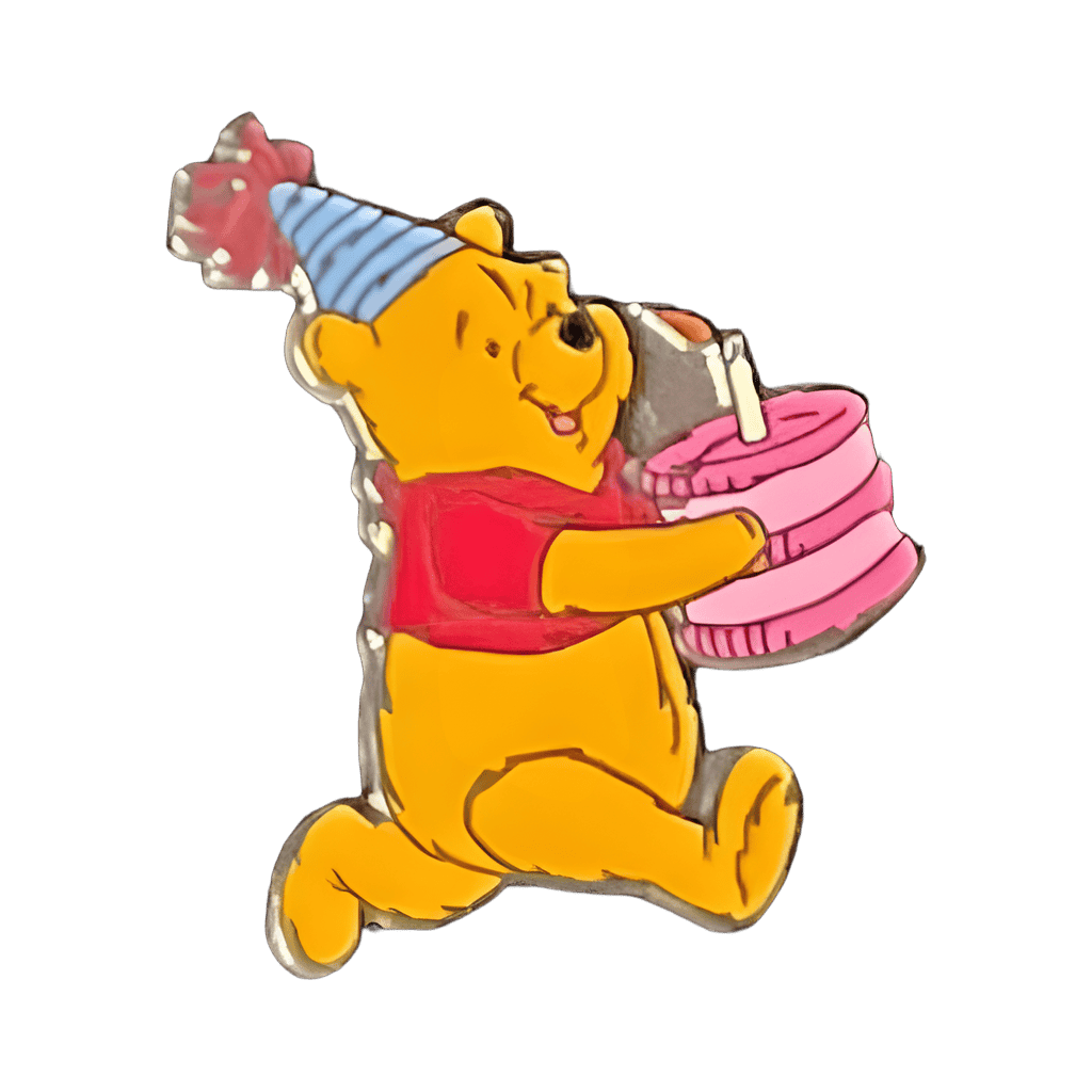 Winnie the Pooh Carrying Birthday Cake Disney pin